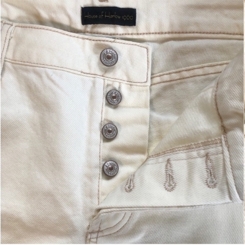 House of Harlow 1960 Cream Bermudas Frayed Hem - Picture 6 of 9